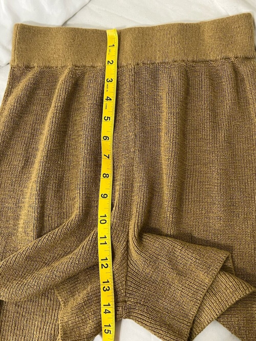 Free People Beach Brown Mustard Yellow Knit Shorts Size Small Pull On - Picture 11 of 12